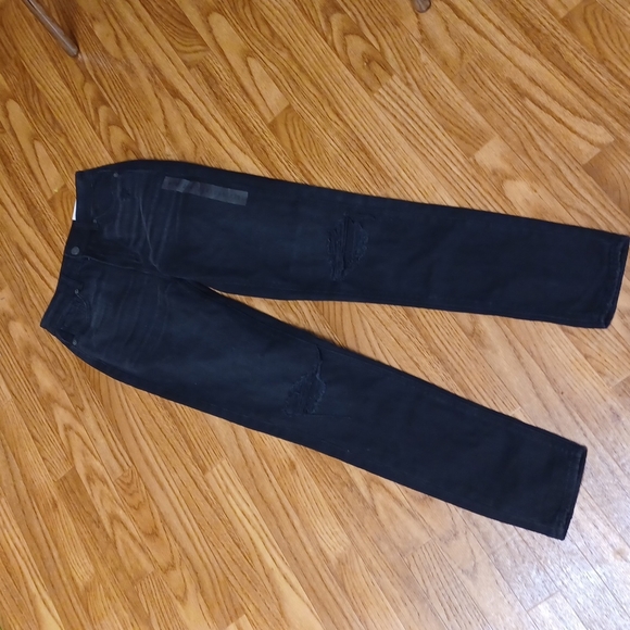 NWT American Eagle Black Distressed Mom Jeans - Picture 3 of 13